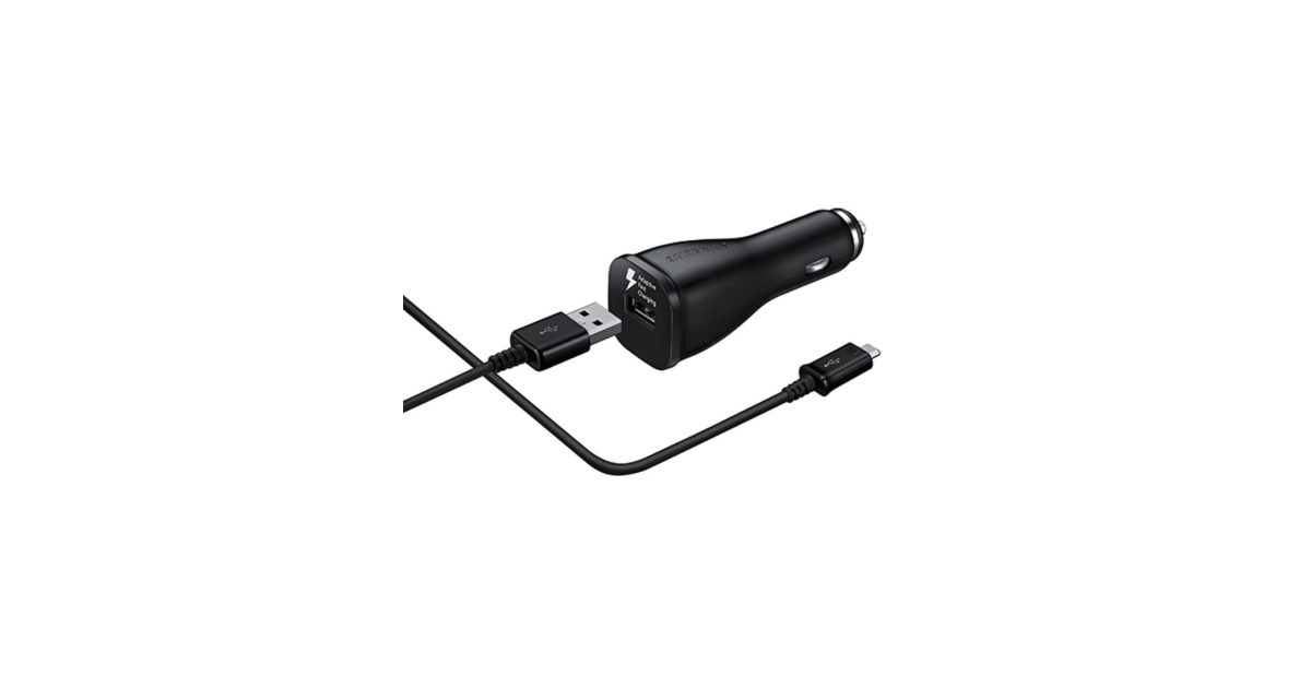 Samsung Fast Car Charger Adapter with USB Cable Black,Samsung Fast Charging,Travel Adapter,Samsung MicroUSB Charger With Cable price, review and buy in UAE, Dubai, Abu Dhabi |aimsouq.com