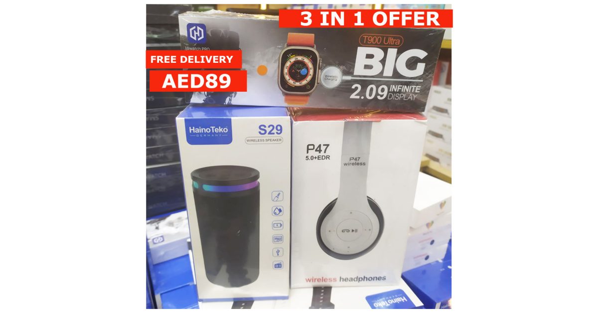 Haino Teko Germany Wireless Speaker s29 + T900 Ultra Smartwatch + P47 Wireless Headset price, review and buy in UAE, Dubai, Abu Dhabi |aimsouq.com
