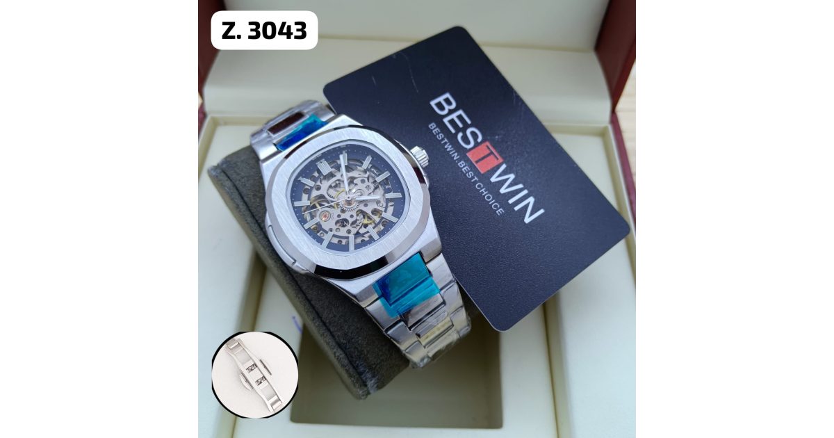 Bestwin Mechanic Design Watch - Z3034 - Gold/Silver/Blue price in UAE | aimsouq.com