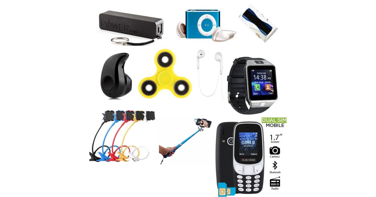 Bundle 10 In 1 Offer.Hmobile 3310+Grip+Smartwatch with sim+powerbank+spinner+Mp3+Mobilestand+Bluetooth Headset+Sports Bluetooth Headset + Selfie Stick price, review and buy in UAE, Dubai, Abu Dhabi,Sharjah,Ajman | aimsouq.com
