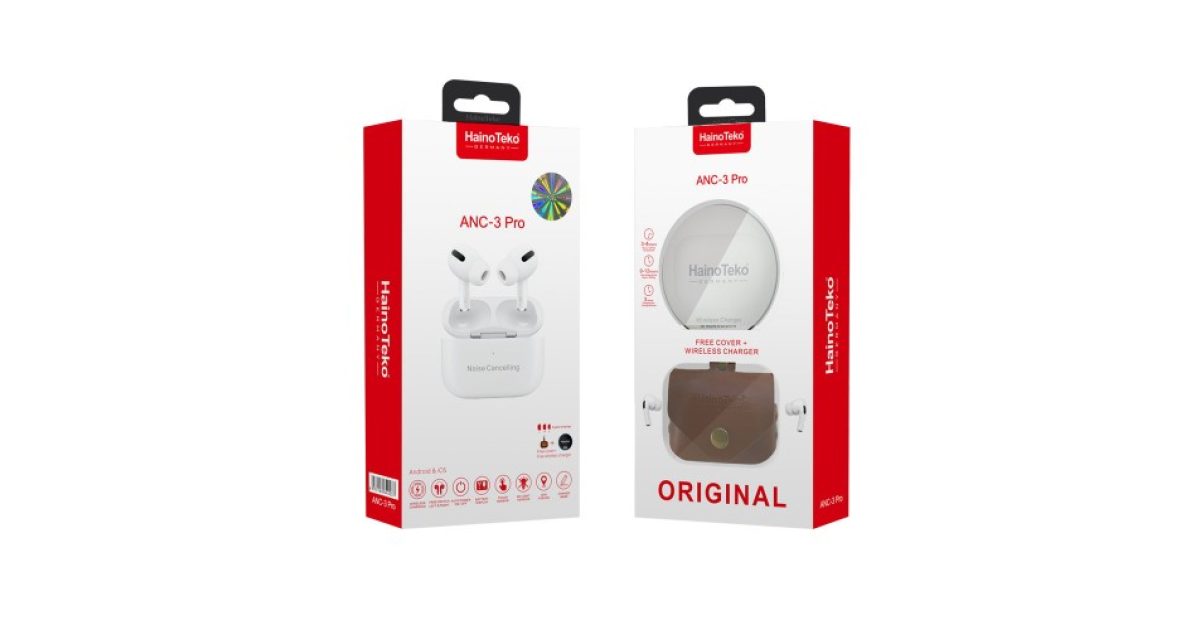 Haino Teko Germany Anc 3 Pro Wireless Air Pods With Free Cover & Wireless Charger price, review and buy in UAE, Dubai, Abu Dhabi
