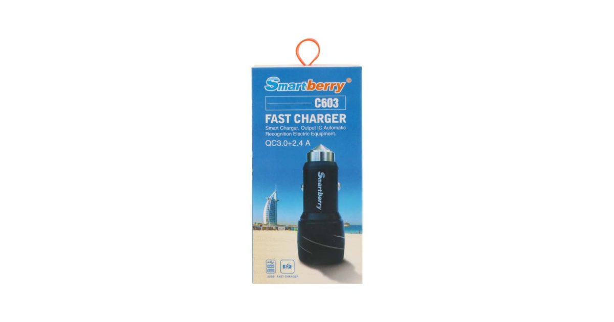 Car Charger Smartberry Fast Charger QC3.0 + 2.4A, C603 price, review and buy in UAE, Dubai, Abu Dhabi |aimsouq.com