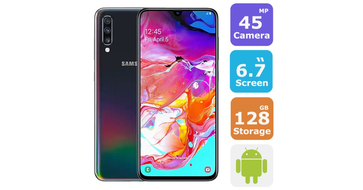 Samsung Galaxy A70 Dual Sim Smartphone ( Android 9.0,6.7 Inch,128GB+6GB,LTE,4G+WiFi) - 1 Year Warranty price, review and buy in UAE, Dubai, Abu Dhabi,Sharjah,Ajman | aimsouq.com