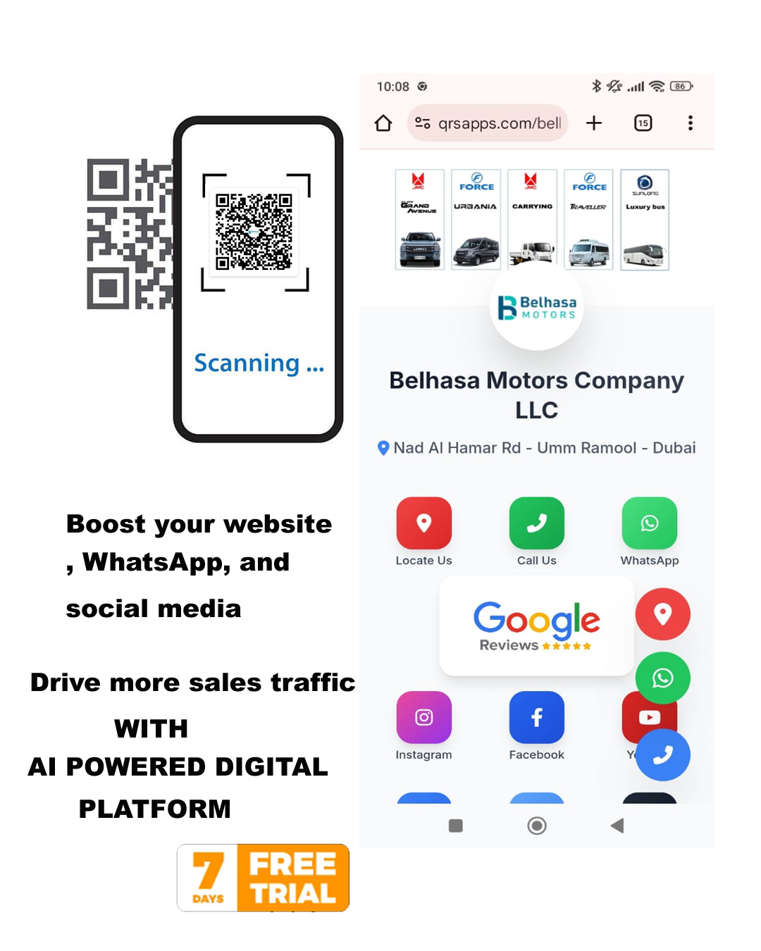 QR Code for Multiple Links - One QR Code - All Social Media - AI SEO - qrsapps.com 